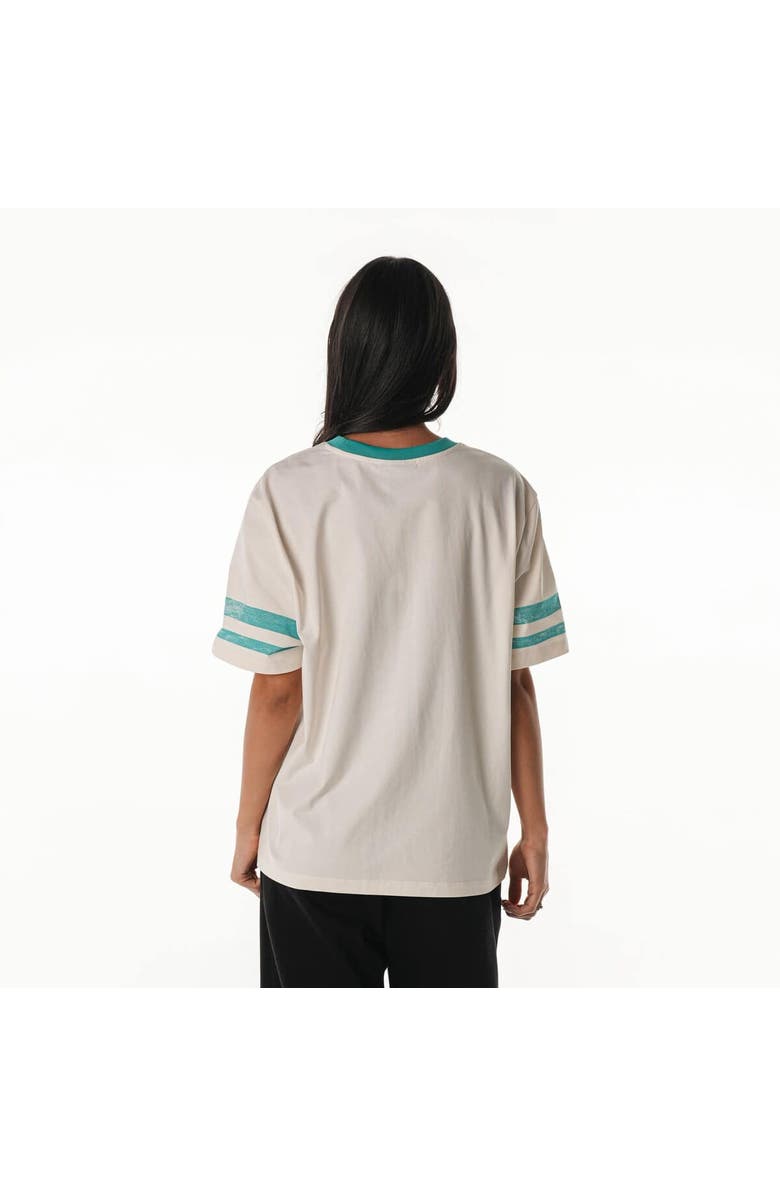 THE WILD COLLECTIVE Women's The Wild Collective  Cream Miami Dolphins Vintage Drop Shoulder Oversized Boyfriend T-Shirt, Alternate, color, Cream