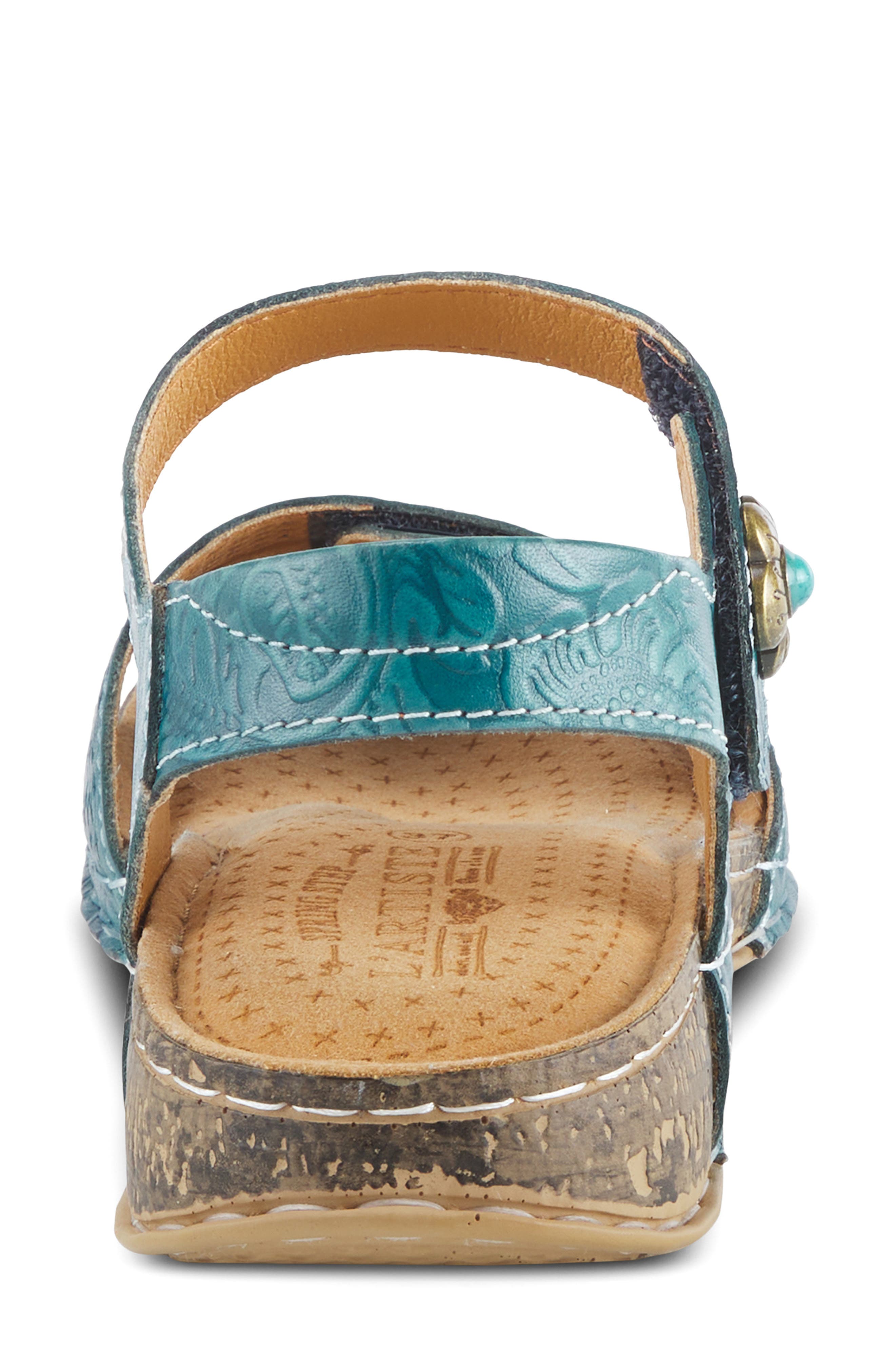 L'Artiste by Spring Step Popular Asymmetric Ankle Strap Sandal, Alternate, color, Blue