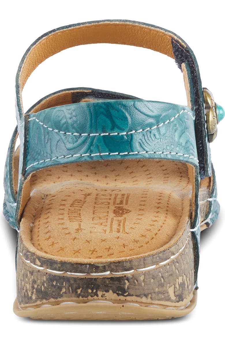 L'Artiste by Spring Step Popular Asymmetric Ankle Strap Sandal, Alternate, color, Blue