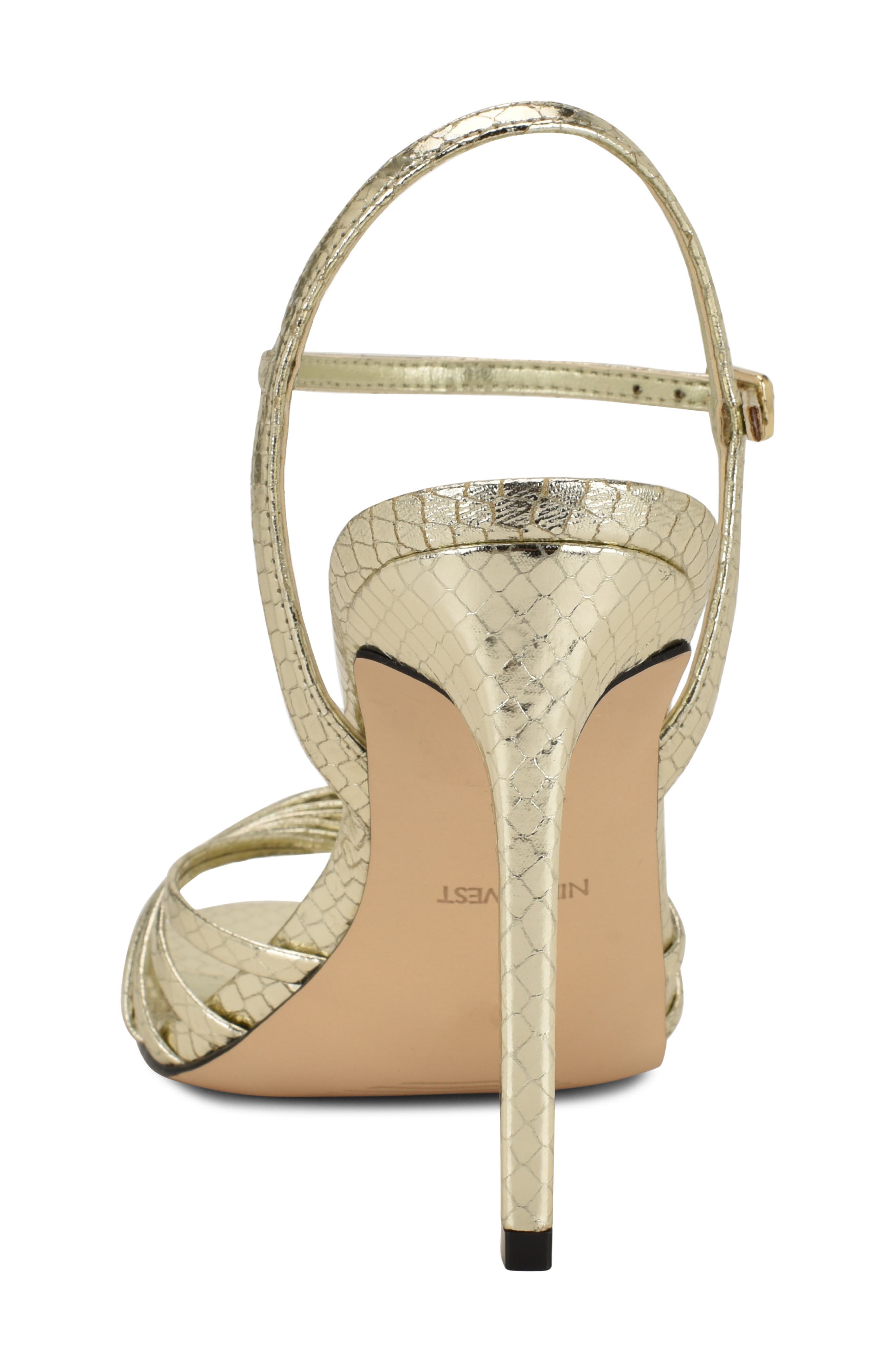 Nine West Meripen Ankle Strap Sandal, Alternate, color, Gold