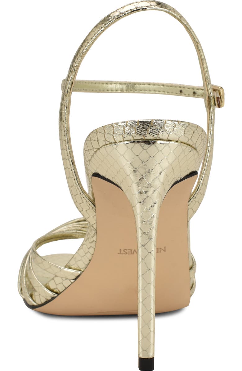 Nine West Meripen Ankle Strap Sandal, Alternate, color, Gold
