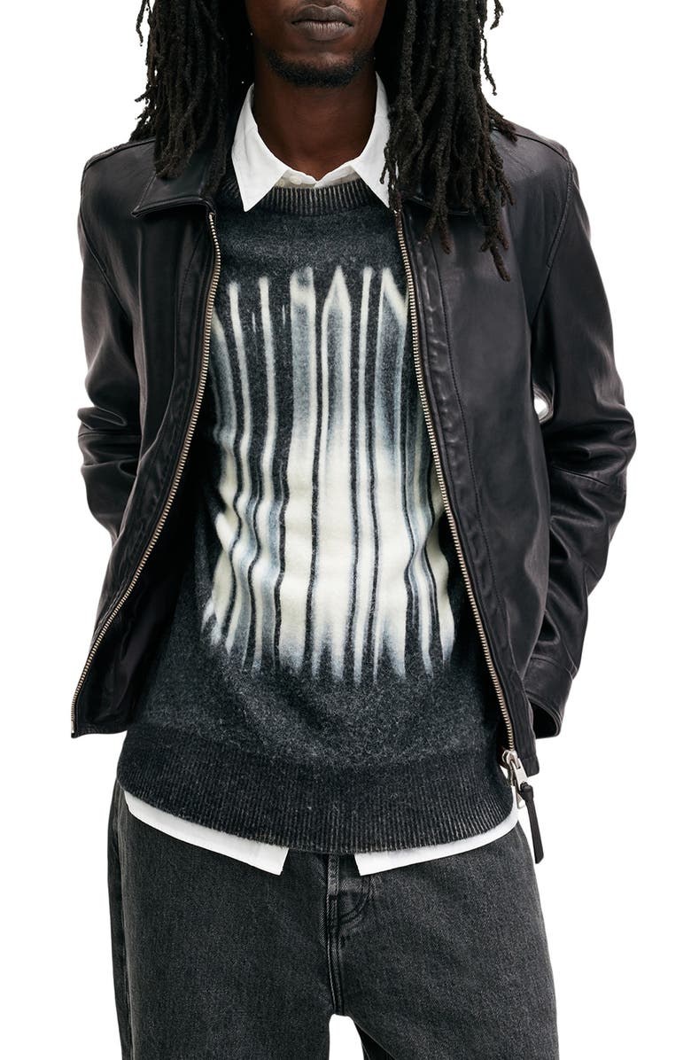 AllSaints Erol Leather Jacket, Main, color, 