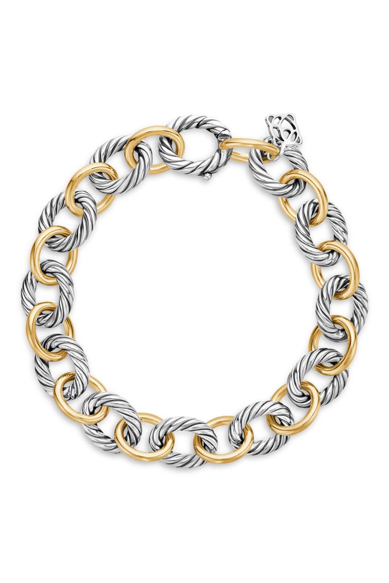 Oval Link Chain Bracelet in Sterling Silver & 18K Gold, 10mm, Alternate, color, TWO TONE