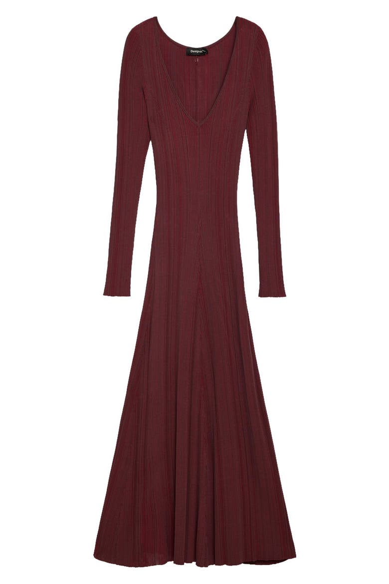Long Sleeve Ribbed Knit Dress, Alternate, color, MEDIUM BEIGE
