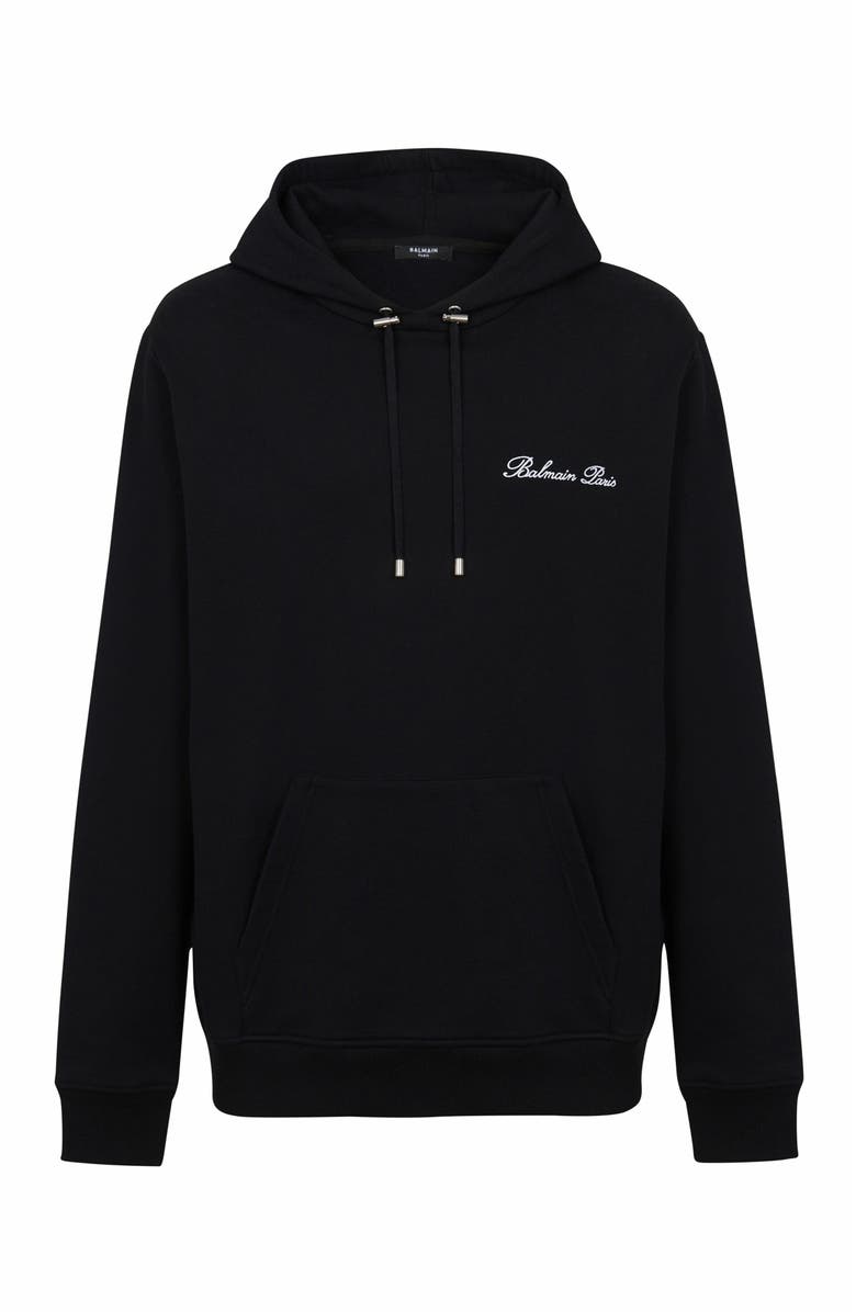 Balmain Signature Hoodie, Alternate, color, Black