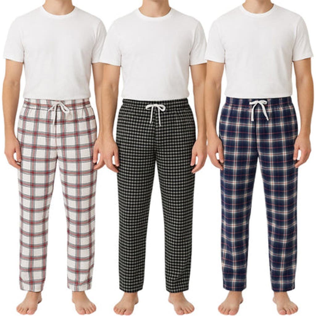 BenBen 3 Pack Mens Flannel Pajamas Pants Ultra Soft in Blue  product