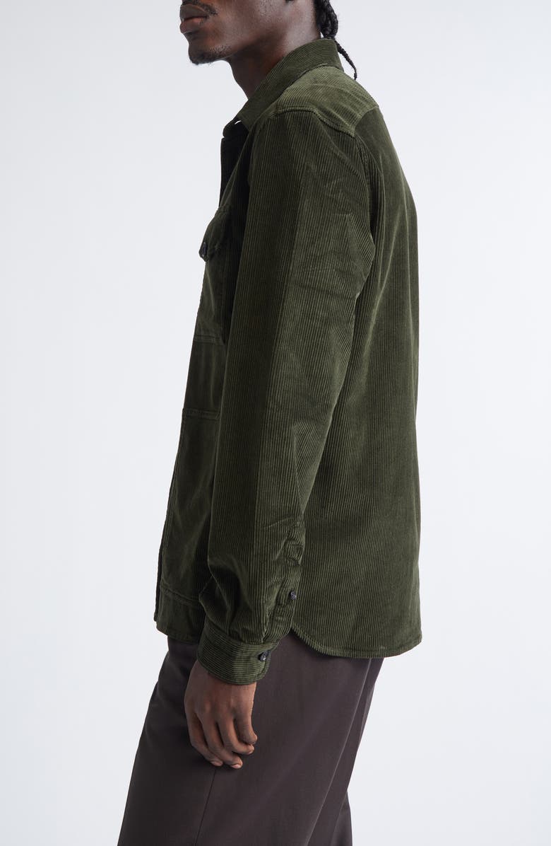 ISAIA Stretch Cotton Corduroy Overshirt, Alternate, color, Green