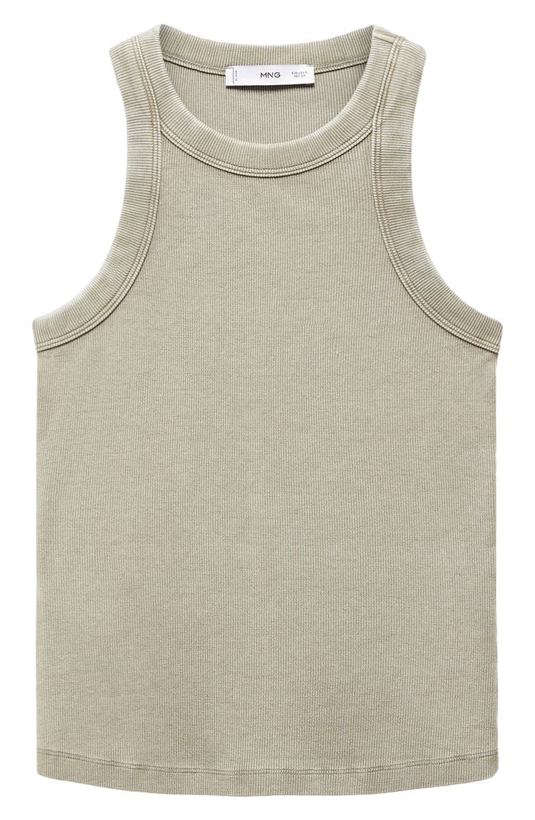 MANGO Boniw Rib Tank Top, Alternate, color, Khaki