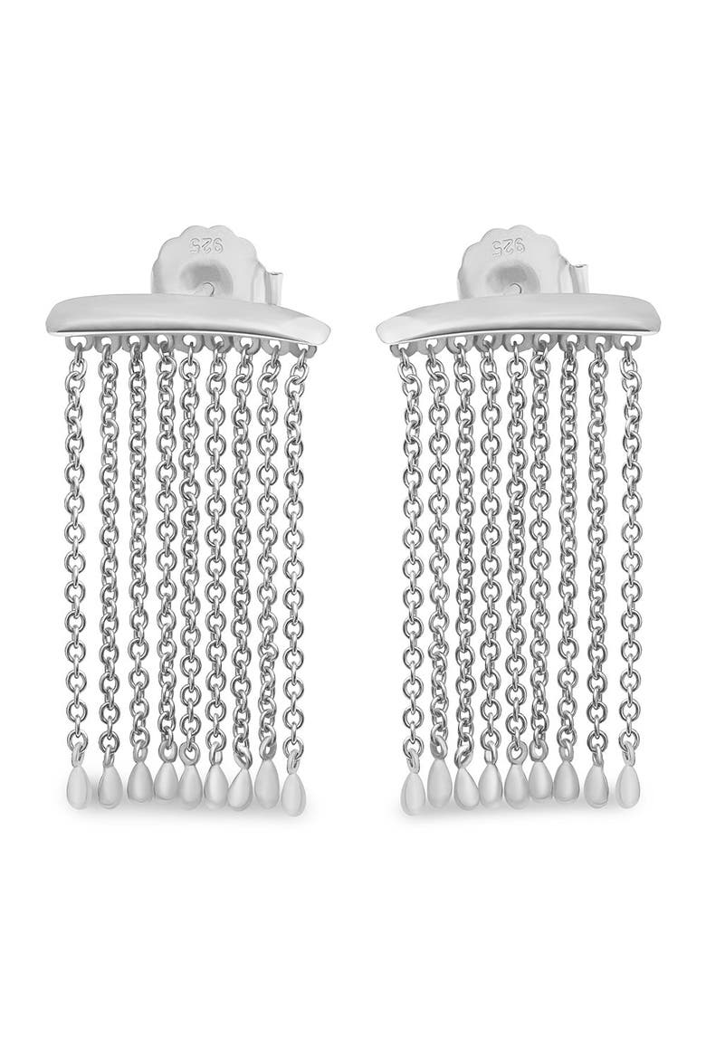 Waterfall Rain Earrings, Main, color, Sterling Silver
