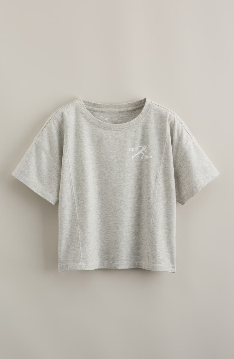 Zella Girl Kids' Lucky Cotton Graphic T-Shirt, Main, color, Grey Light Heather