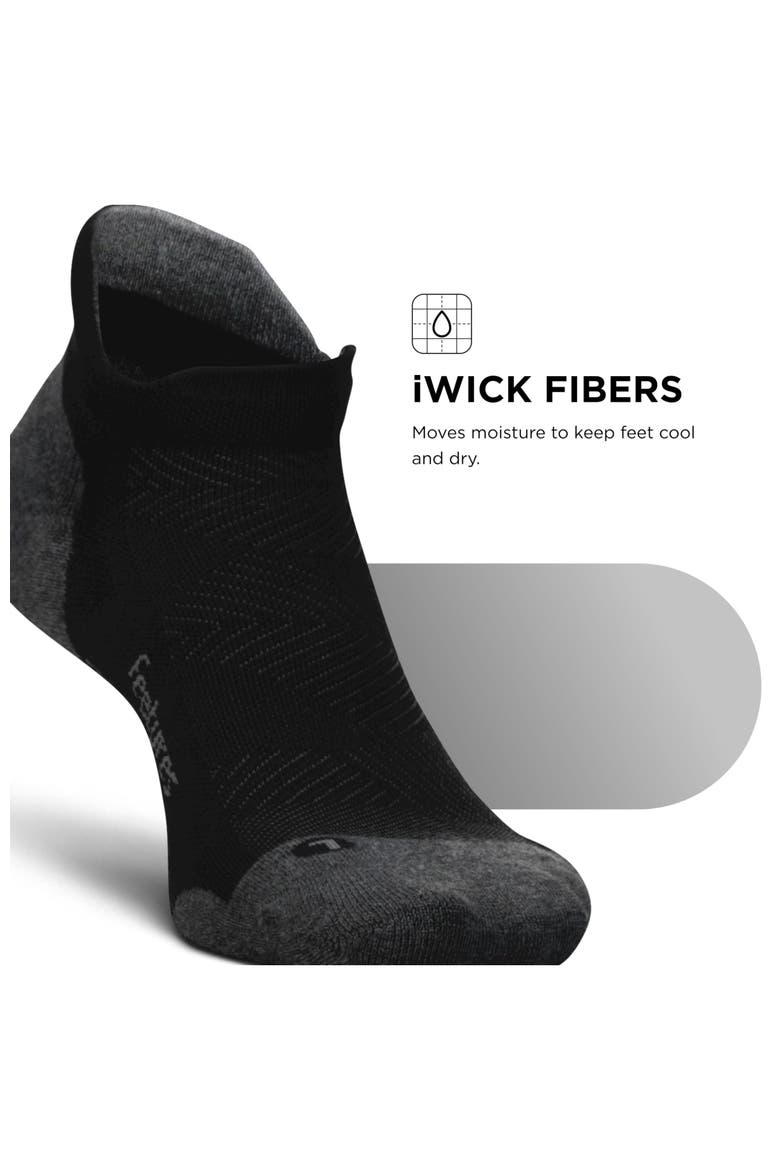 Elite Max Cushion No Show Tab Ankle Socks  Sport Sock with Targeted Compression, Alternate, color, Black