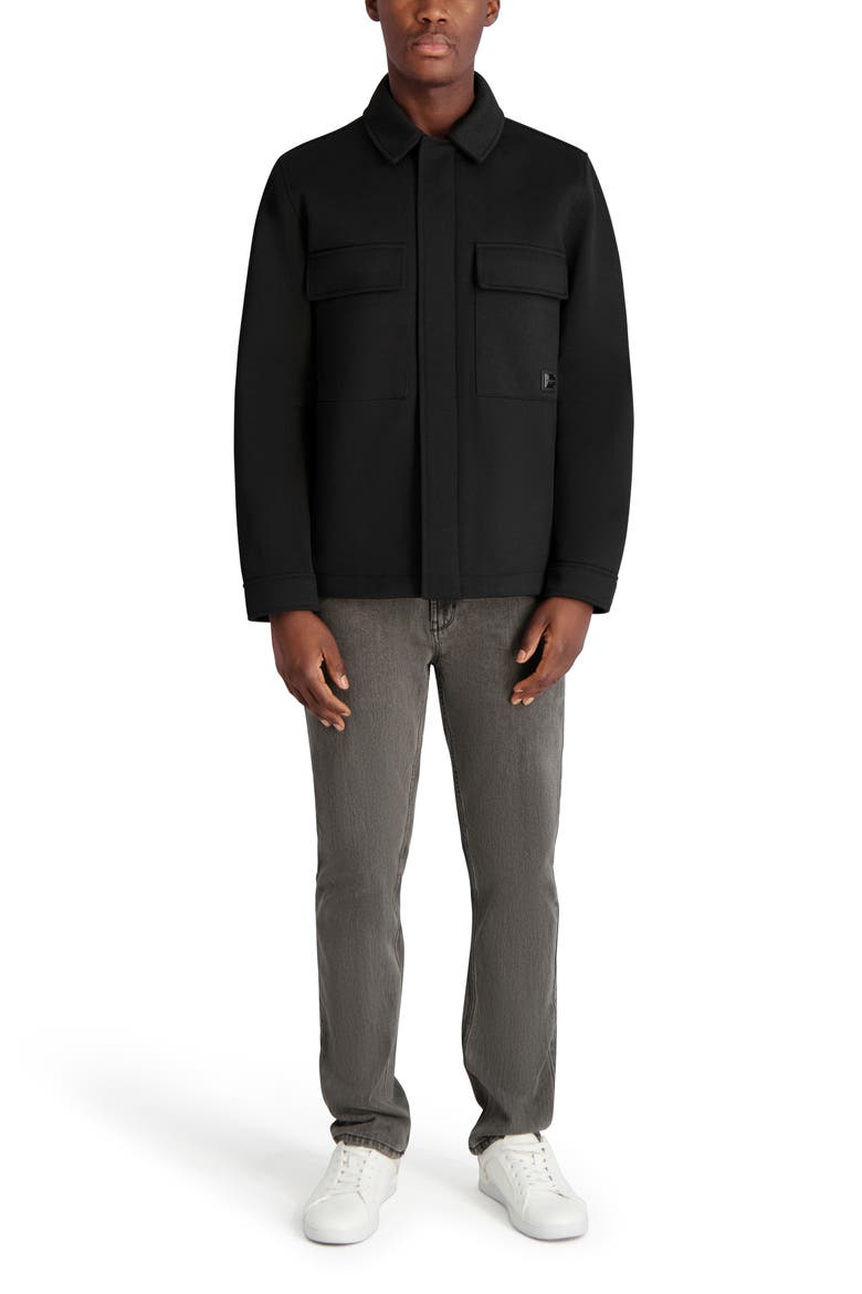 Twill Shirt Jacket, Alternate, color, BLACK