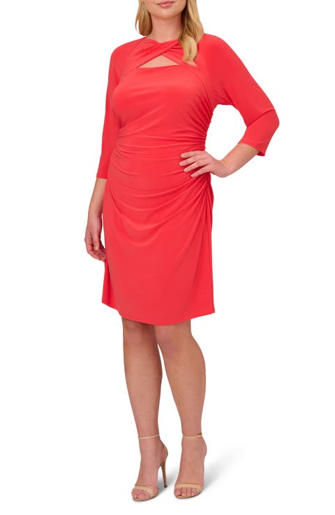 Twist Front Cutout Jersey Cocktail Dress