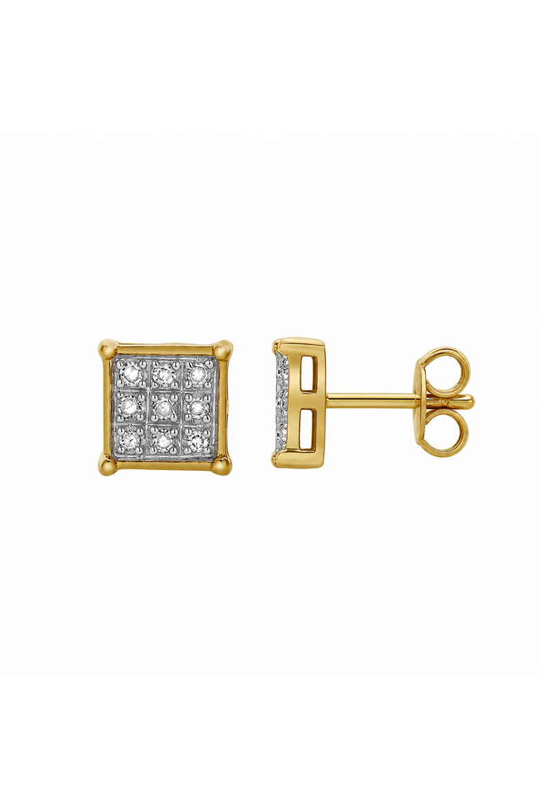 Horizonte 10K Yellow Gold Diamond Unisex Earrings - 0.05 Cts, Alternate, color, 10K Yellow Gold