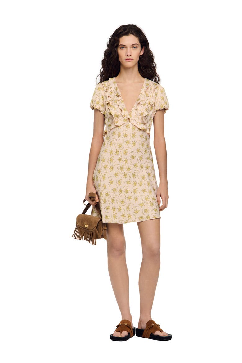 Floral print short dress, Alternate, color, Light pink