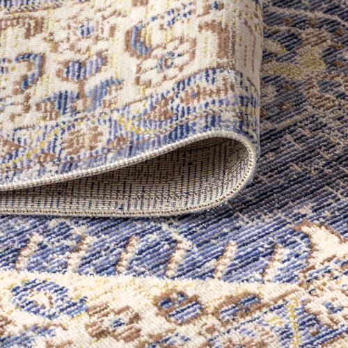 Jonathan Y Khilana Floral Medallion Chambray Area Rug In Lavender/gray
