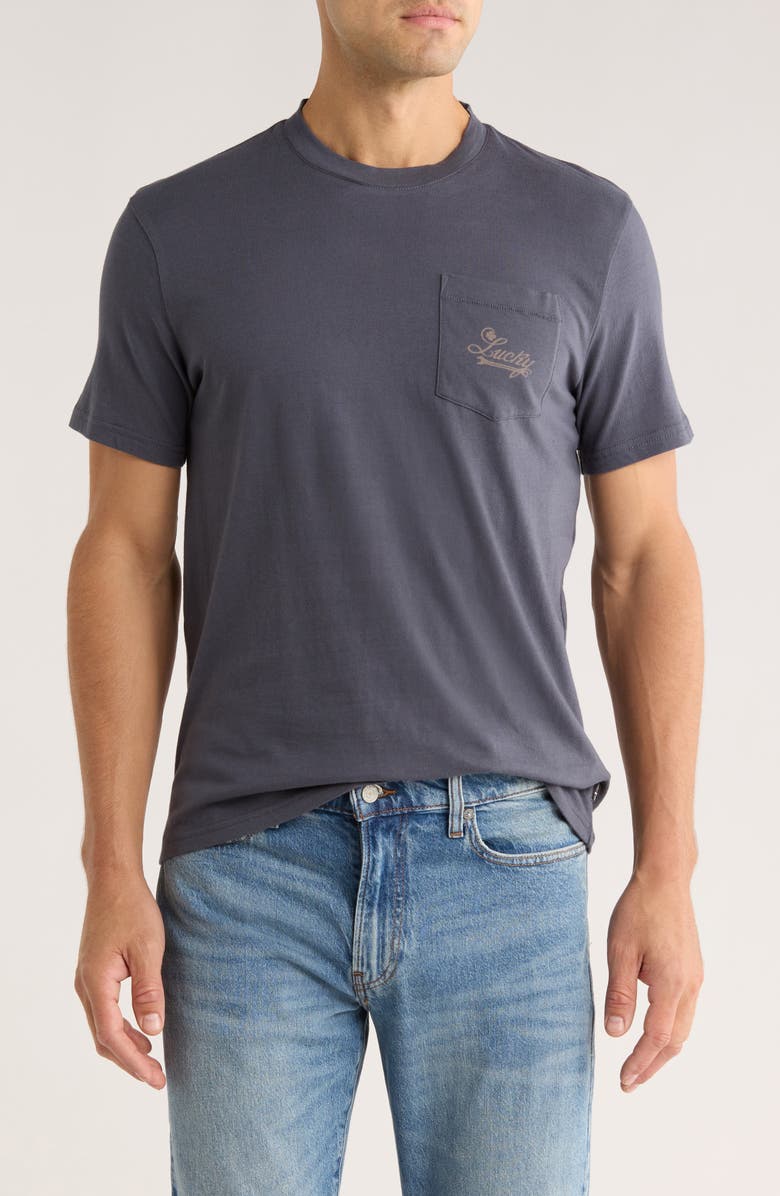 Lucky Brand Logo Pocket T-Shirt, Main, color, Odyssey Gray