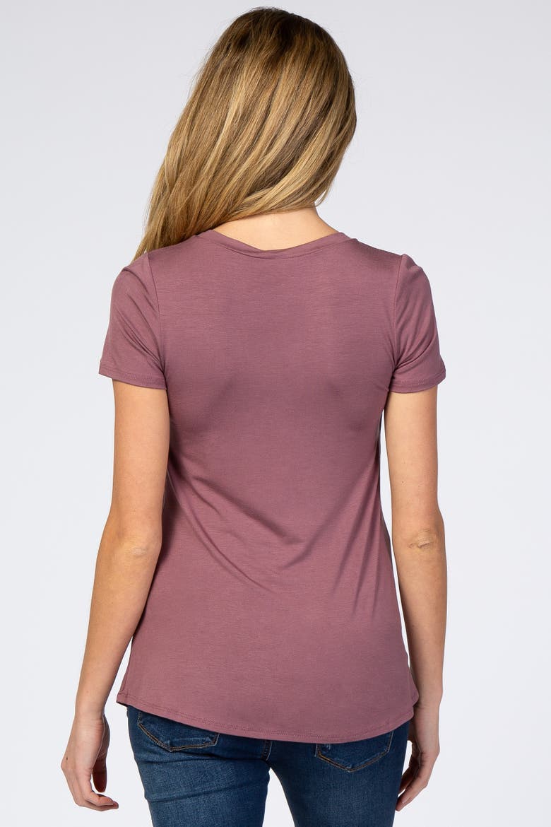 Layered Wrap Front Nursing Top, Alternate, color, Mauve