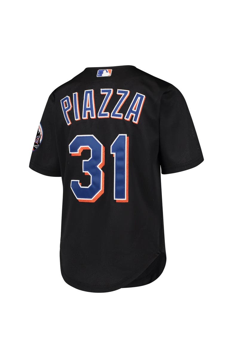Mitchell & Ness Youth Mitchell & Ness Mike Piazza Black New York Mets Cooperstown Collection Mesh Batting Practice Jersey, Alternate, color, Black