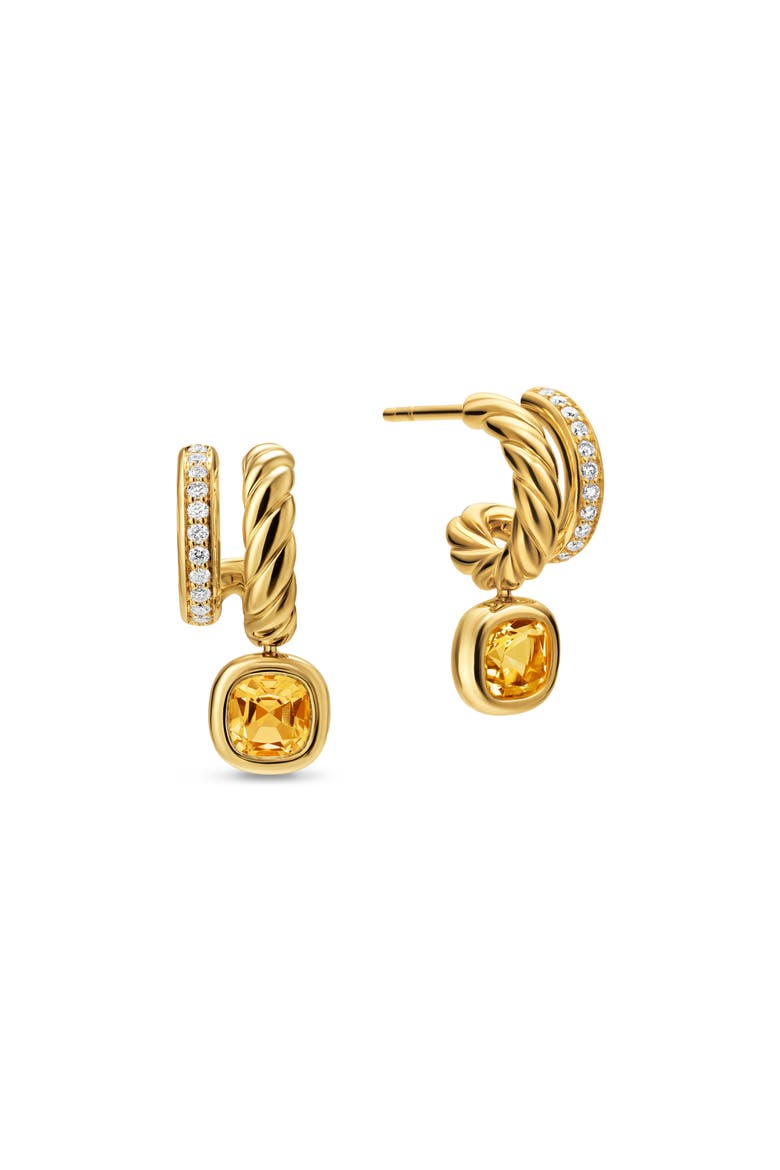 Mercer® Color Two-Row Drop Earrings, 19.5mm, Alternate, color, CITRINE