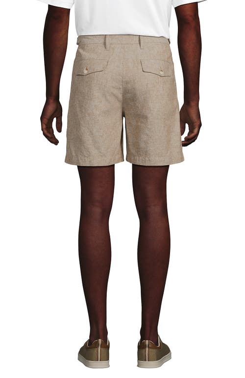LANDS' END LANDS' END 7" LINEN COTTON RESORT SHORTS 