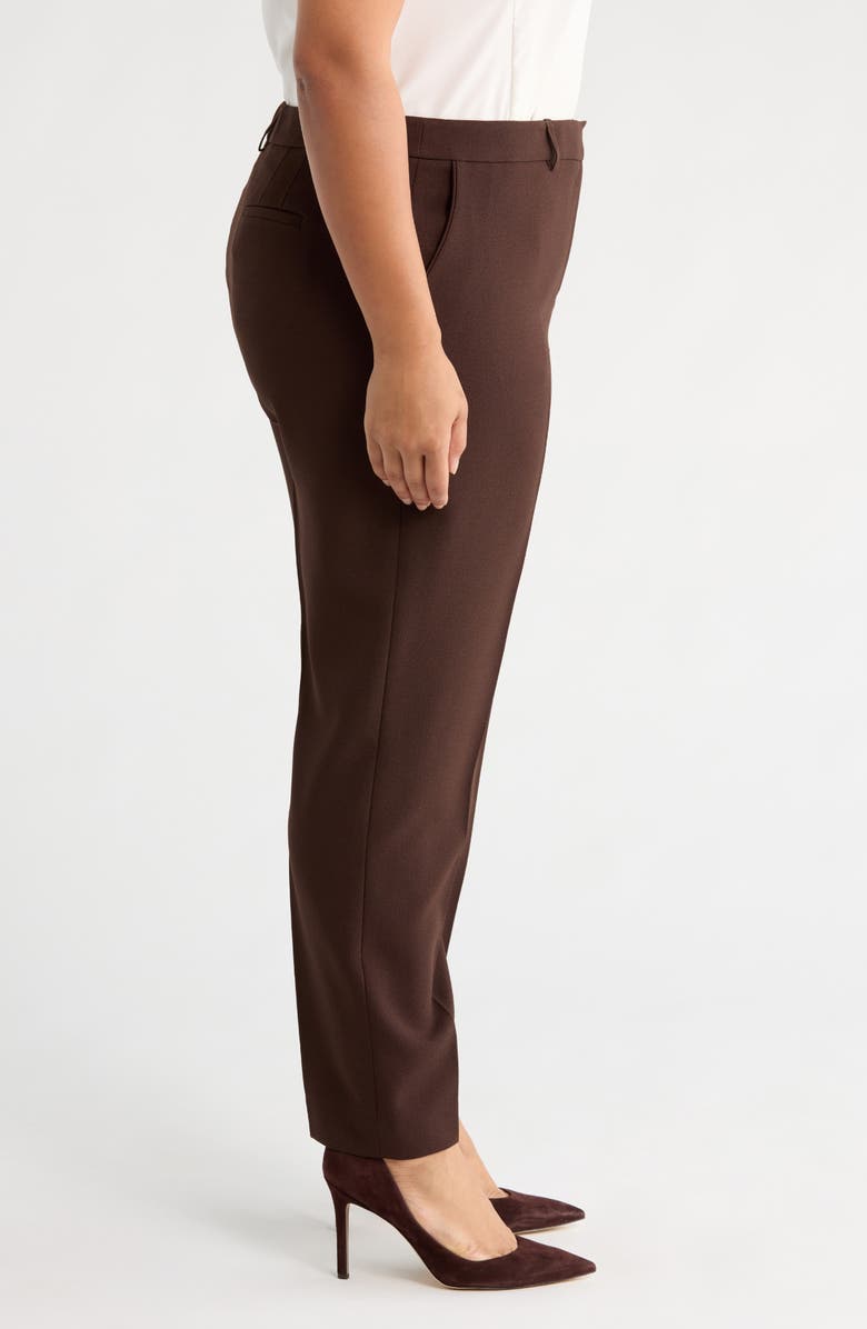 Tahari ASL Classic Crepe Pants, Alternate, color, Espresso