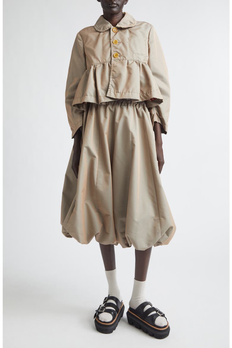 Twill Peplum Jacket, Alternate, color, BEIGE X C PATTERN
