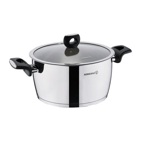 Nora 2 Piece 5.5 Liter Stainless Steel Casserole with Lid