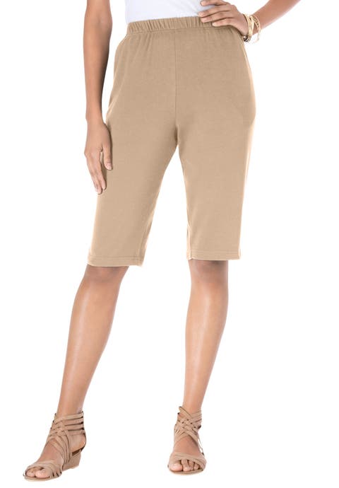 Plus Size Soft Knit Pull On Bermuda Short
