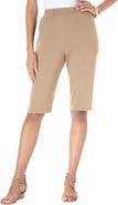 Roaman's Plus Size Soft Knit Pull On Bermuda Short
