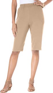 Roaman's Plus Size Soft Knit Pull On Bermuda Short
