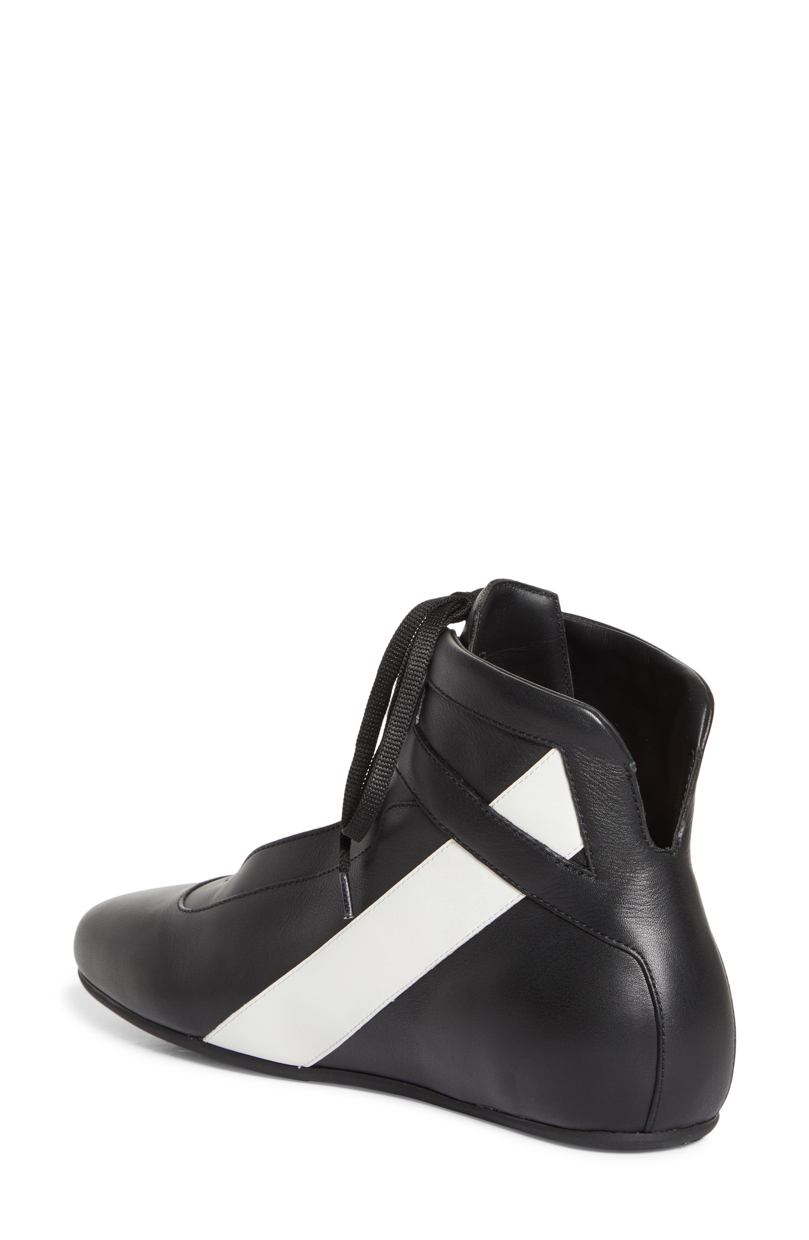 The Butterfly High Top Leather Sneaker, Alternate, color, BK09-BLACK/ WHITE
