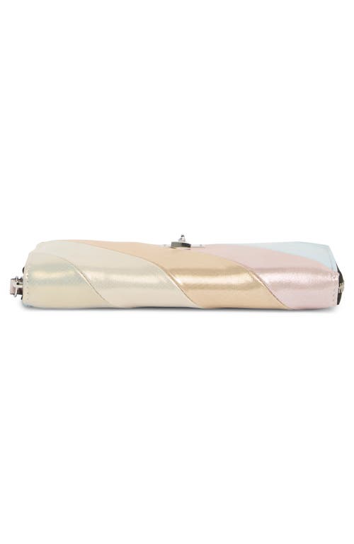KURT GEIGER KURT GEIGER LONDON STRIPE LEATHER ZIP AROUND WALLET