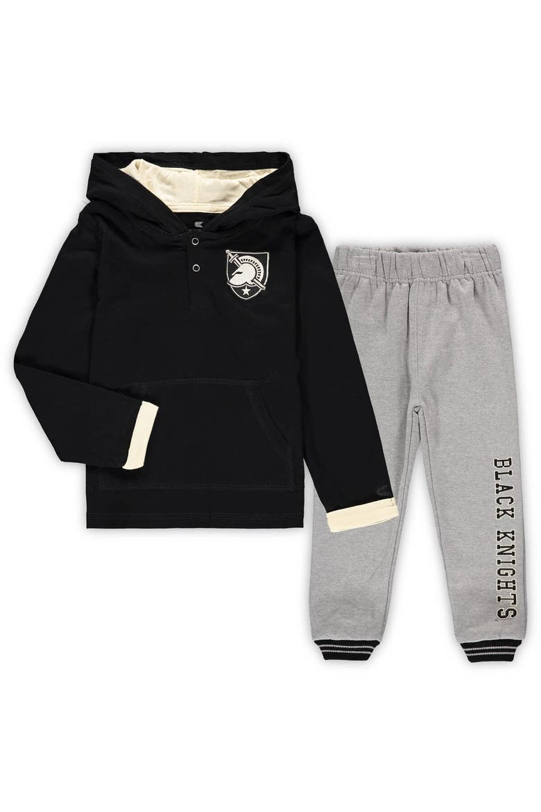 Toddler Colosseum Black/Heathered Gray Army Black Knights Poppies Hoodie and Sweatpants Set, Main, color, Black