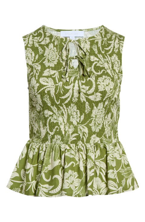 Tinda Smocked Peplum Top