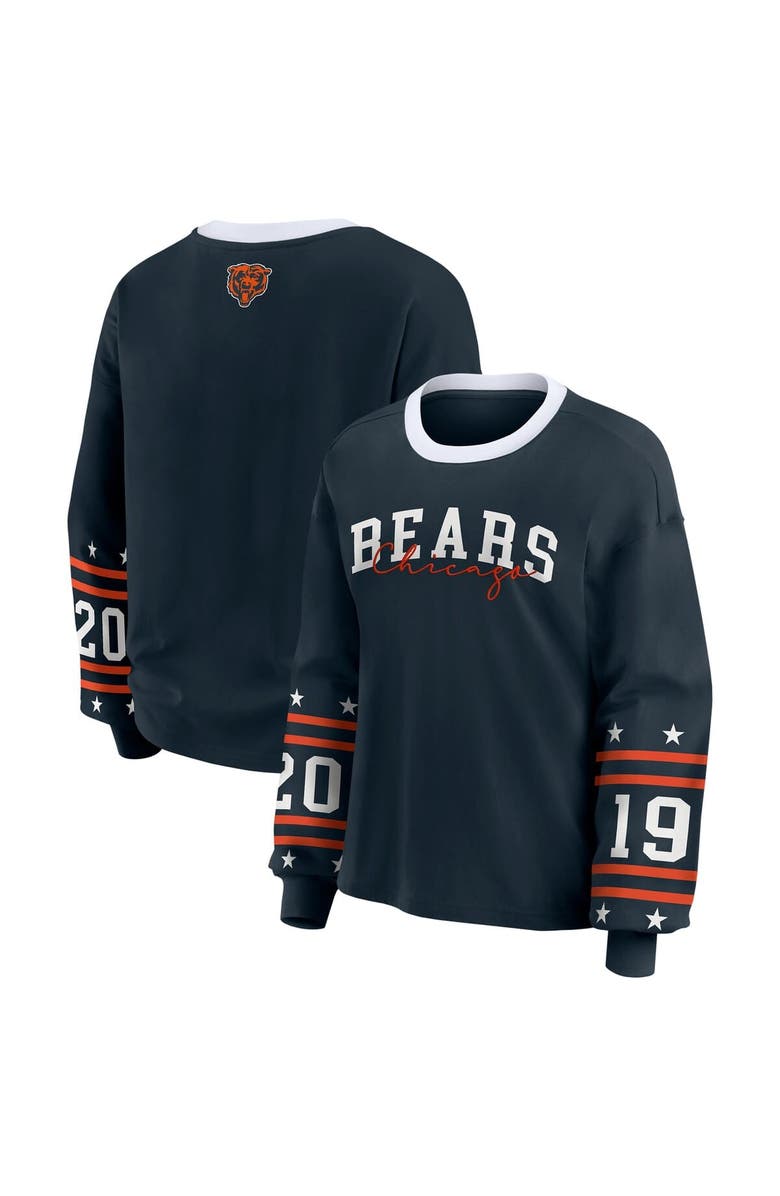 WEAR by Erin Andrews Women's WEAR by Erin Andrews Navy Chicago Bears Sport Long-Sleeve T-Shirt, Main, color, Navy