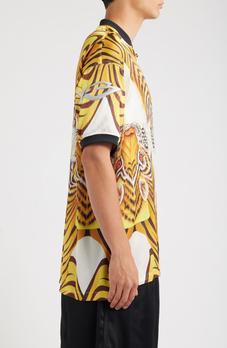 Y-3 Tiger Graphic Satin Jersey Polo, Alternate, color, Multicolour