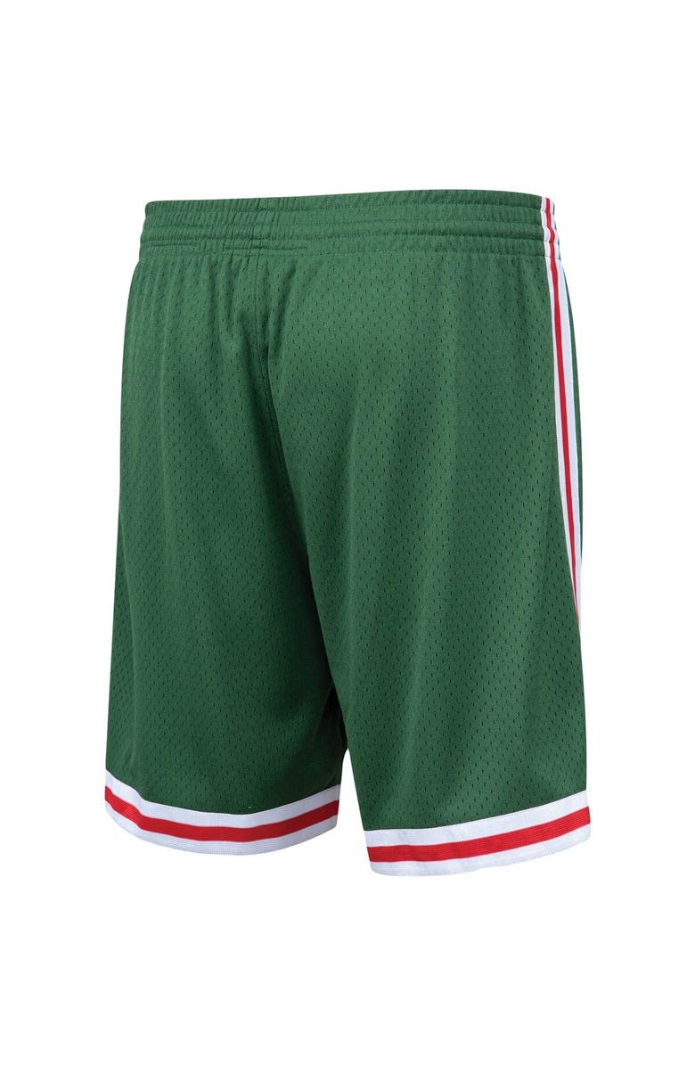 Mitchell & Ness Men's Mitchell & Ness Hunter Green Milwaukee Bucks Hardwood Classics Primary Logo Swingman Shorts, Alternate, color,