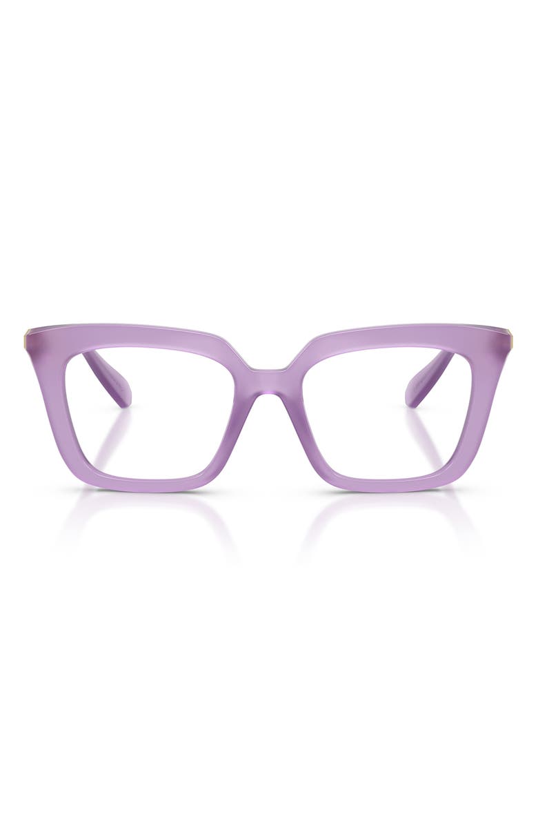 Swarovski 51mm Square Optical Glasses, Main, color, Milky Lilac/ Demo Lens