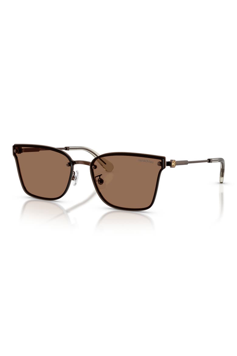 62mm Irregular Sunglasses, Alternate, color, BROWN/ DARK BROWN