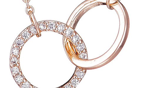 Adornia Cubic Zirconia Interlocking Circle Pendant Necklace In Pink