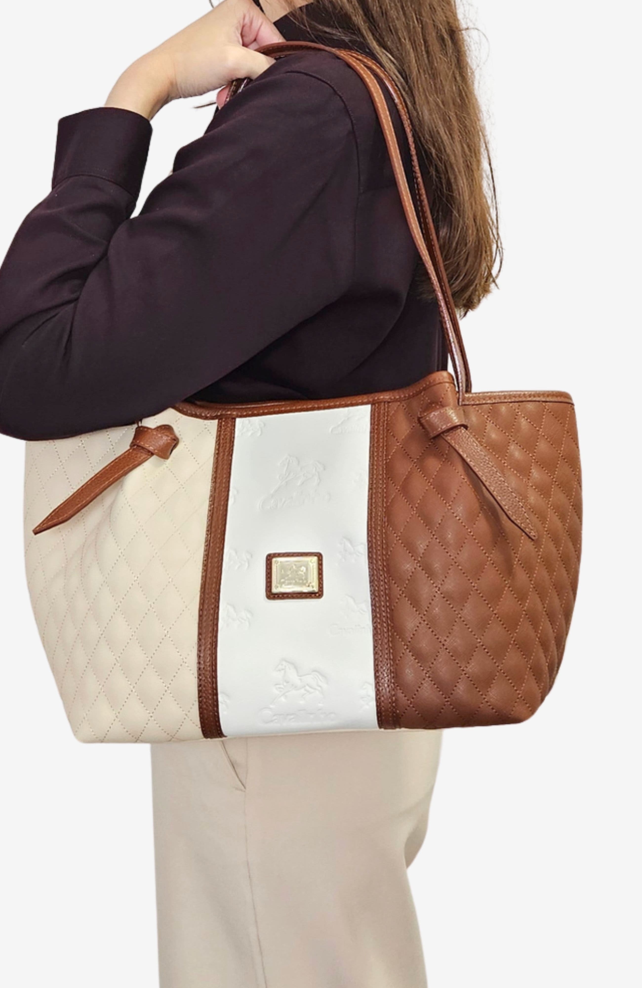 Sublime 637 Shoulder Bag, Alternate, color, Camel Brown / Beige / White