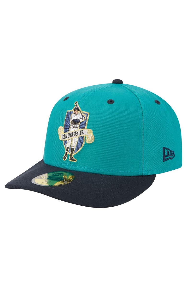 New Era Men's New Era Ken Griffey Jr. Aqua Seattle Mariners 59FIFTY Fitted Hat, Alternate, color, Aqua
