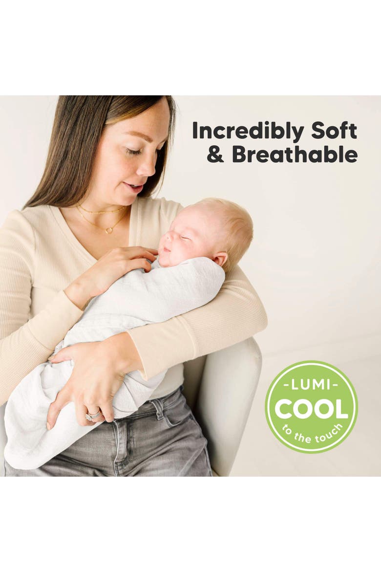 Lumi Muslin Swaddle Blankets, Alternate, color, Soft White