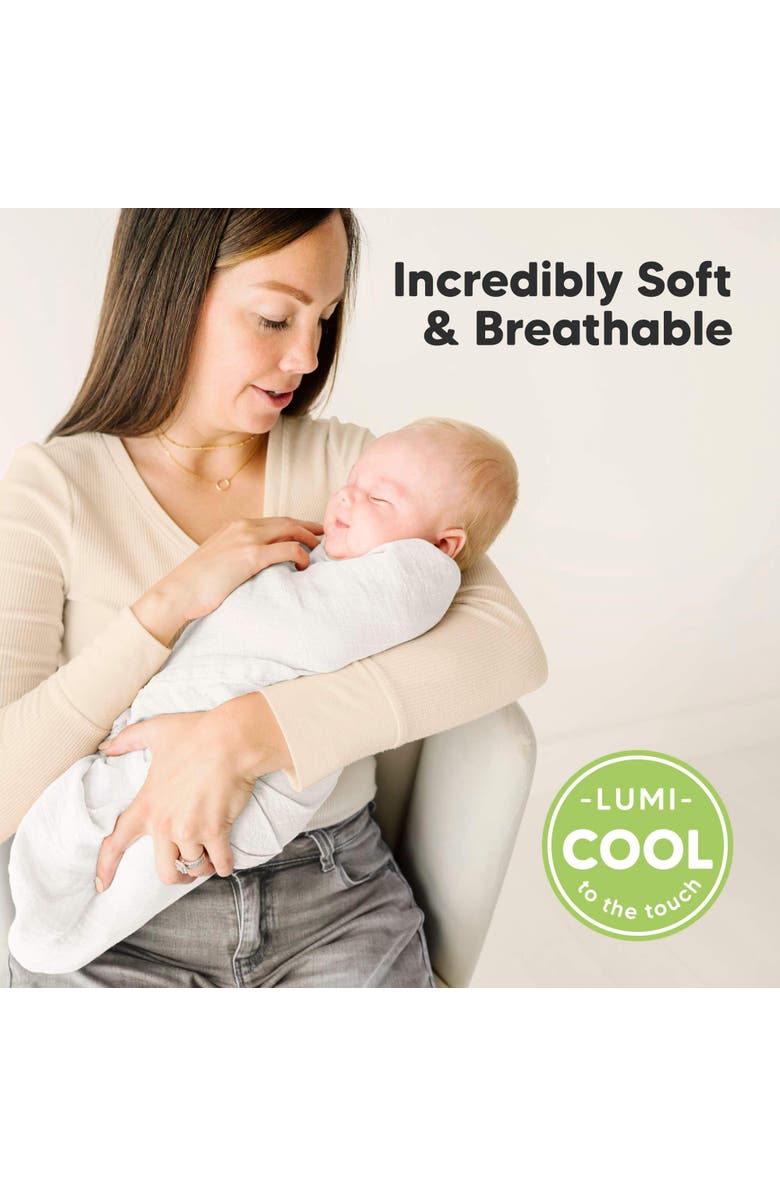 KeaBabies Lumi Muslin Swaddle Blankets, Alternate, color, Soft White