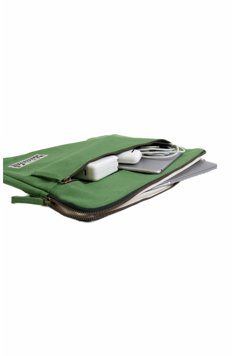 15.6-Inch Organic Cotton Laptop Sleeve, Alternate, color, Moss Green