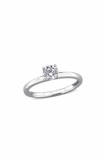 Created Forever 10K White Gold Lab Grown Diamond Solitaire Ring