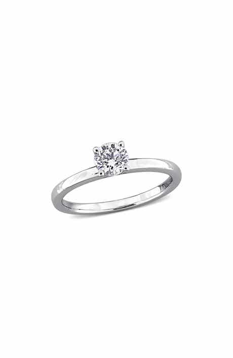 Created Forever 10K White Gold Lab Grown Diamond Solitaire Ring