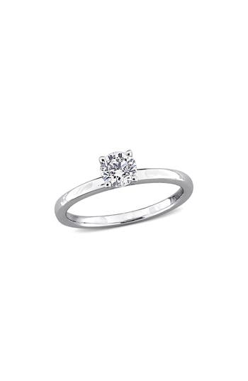 Created Forever 10k White Gold Lab Grown Diamond Solitaire Ring In Metallic