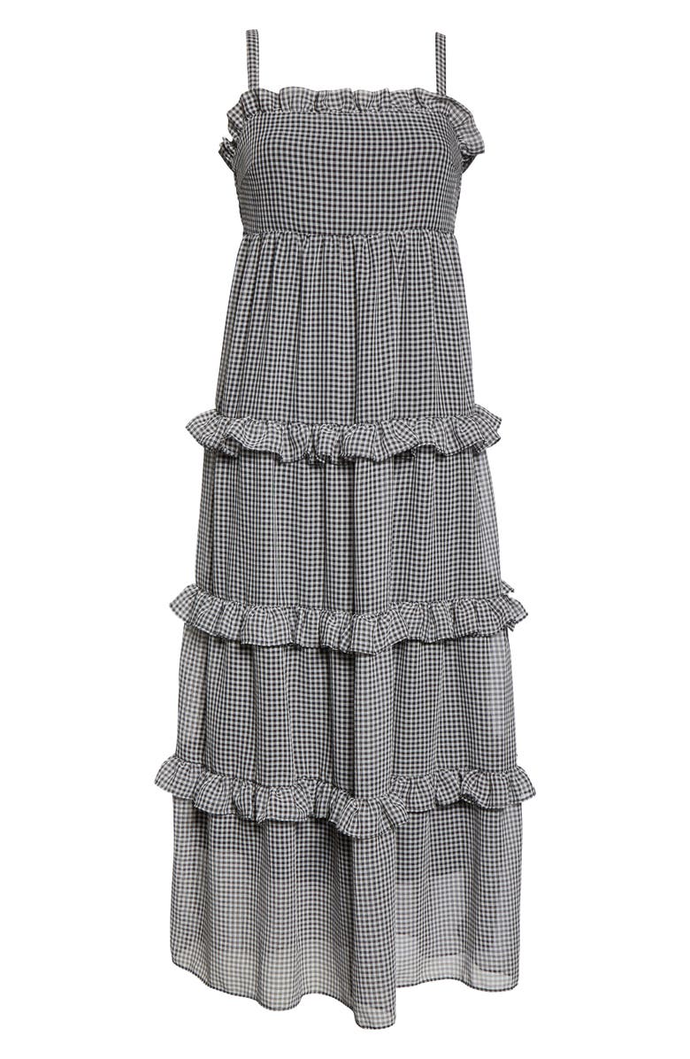 Cooper St Sunday Girl Frill Check Chiffon Midi Sundress, Alternate, color, 